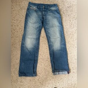 Diesel Relaxed Fit Faded Blue Jeans
